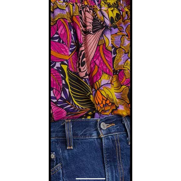 Anthropologie Alexandra Farmer Puff Sleeve Butterfly Blouse Pink Size S - Picture 7 of 10